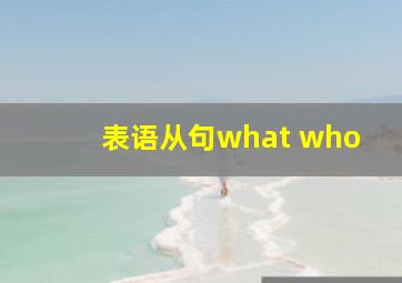 表语从句what who